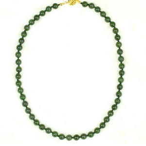 wholesale jewelry  Women's Gender 8 mm 18 inch Natural Genuine Green Jade Beads Necklace