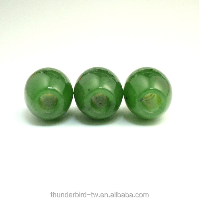 High quality wholesale price genuine Jade barrel drum loose beads pendant Natural Canadian green nephrite jade