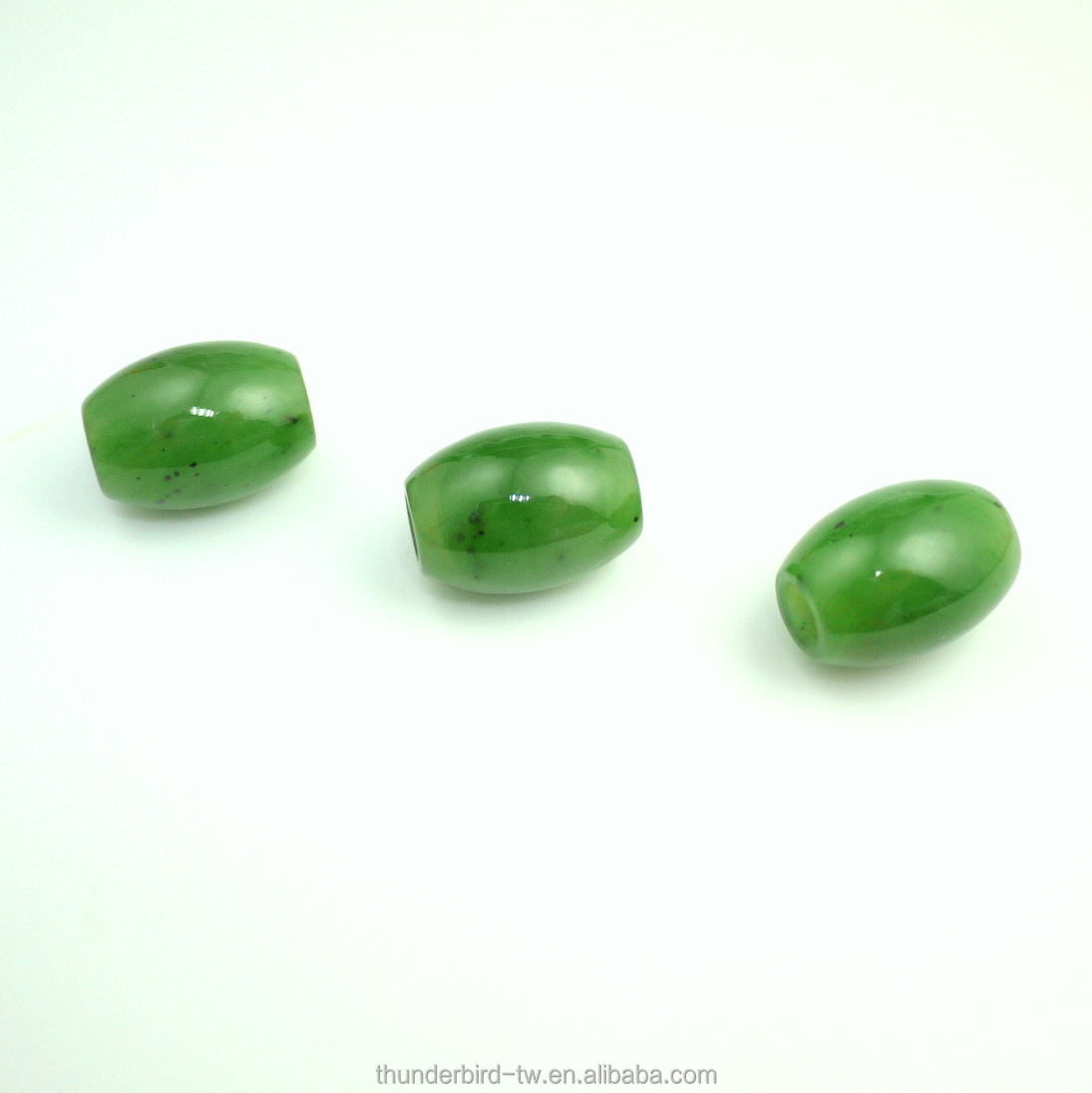 High quality wholesale price genuine Jade barrel drum loose beads pendant Natural Canadian green nephrite jade