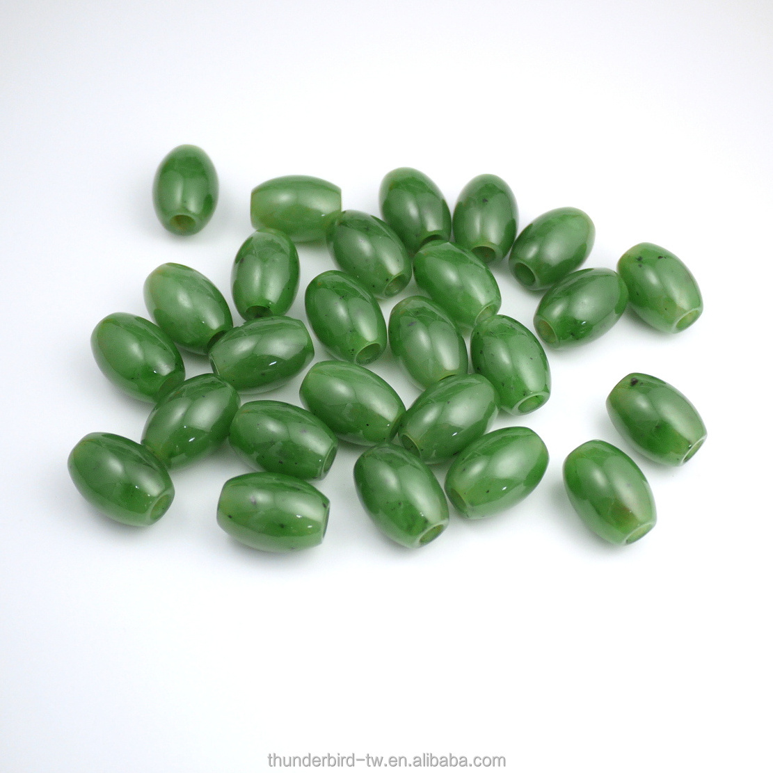 High quality wholesale price genuine Jade barrel drum loose beads pendant Natural Canadian green nephrite jade