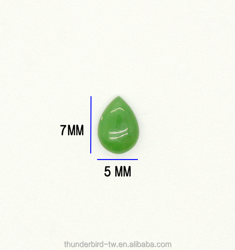 wholesale DIY jewelry making Loose Gemstone high quality A grade 5x7mm tear drop natural green nephrite jade cabochon