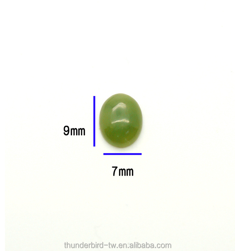 top shale cheap price Loose Gemstone oval 7x9 mm natural green hetian nephrite jade cabochon