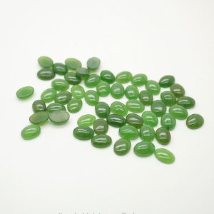 Jewelry Making Loose Gemstone high quality oval 6x8 mm natural green nephrite jade cabochon