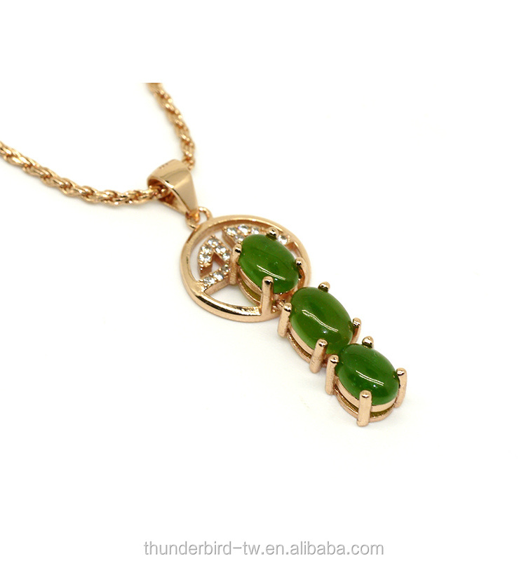 New design wholesale sterling silver jewelry Women's Gender Natural Green Jade Necklace