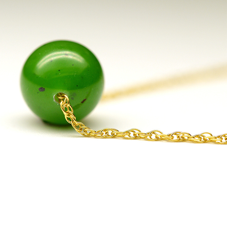 gold filled jewelry Healing Stone gemstone Beads 14KF Necklace Green Jade