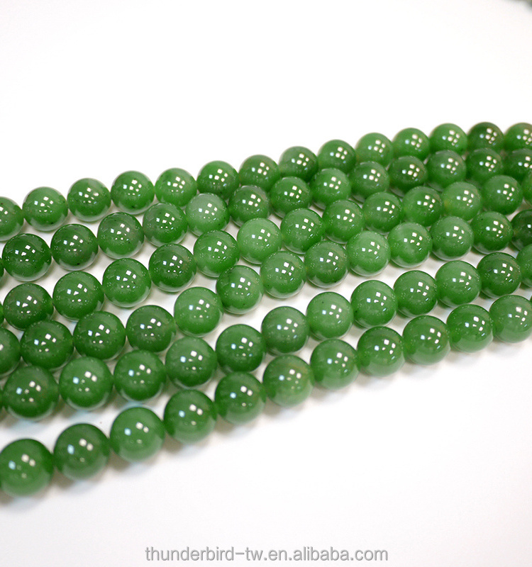 Top Quality Manufacturer Price 12 mm Gemstone Beads String A Grade Natural Genuine Canadian Nephrite Green Jade Beads StrandS