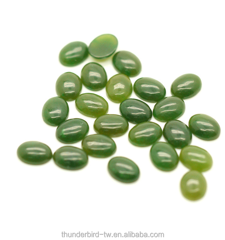 top shale cheap price Loose Gemstone oval 7x9 mm natural green hetian nephrite jade cabochon