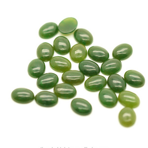 top shale cheap price Loose Gemstone oval 7x9 mm natural green hetian nephrite jade cabochon