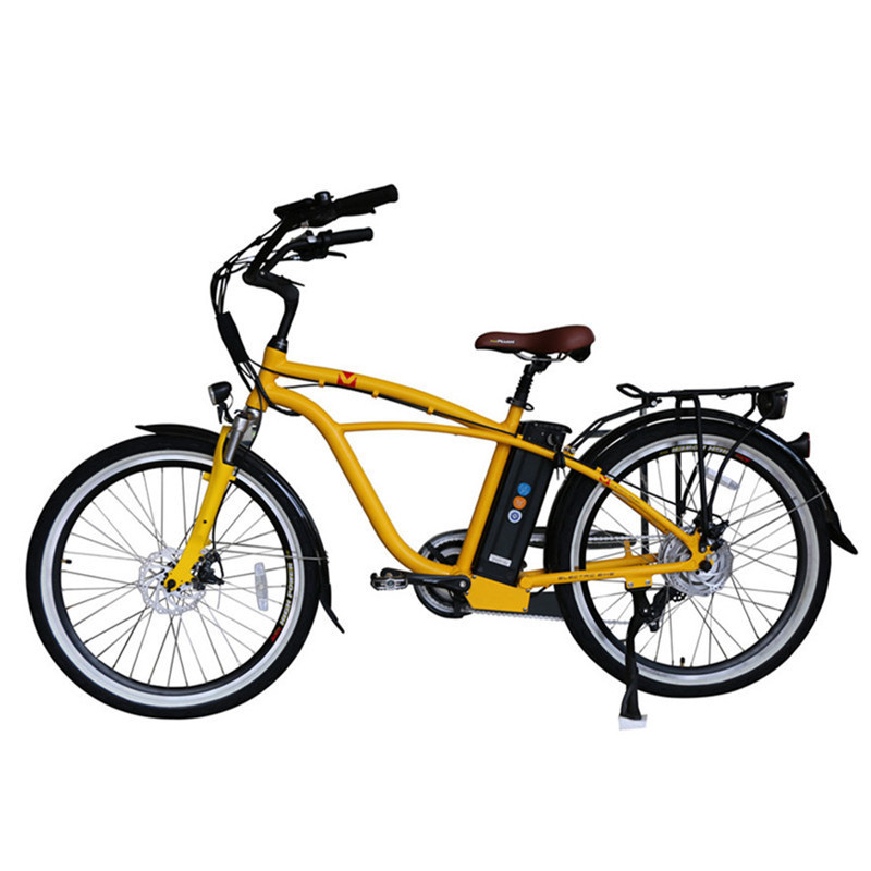 48V 500W Bafang Motor Beach Cruiser Bicycle Electric Bike With Double Disk Brakes and LCD Display