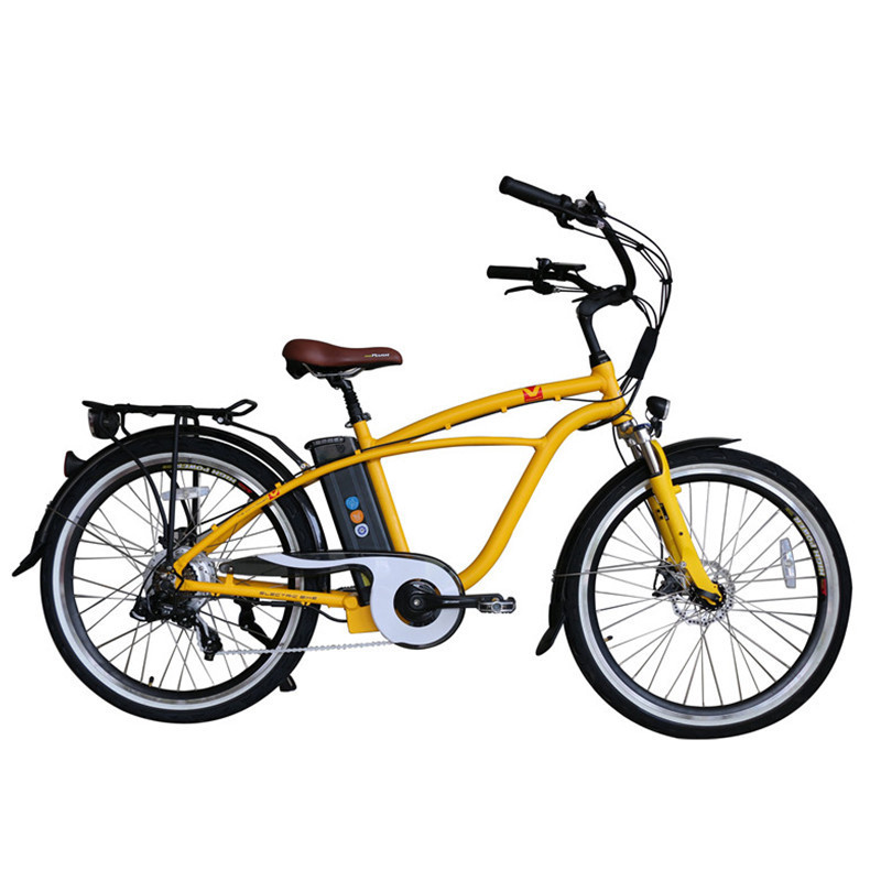 48V 500W Bafang Motor Beach Cruiser Bicycle Electric Bike With Double Disk Brakes and LCD Display