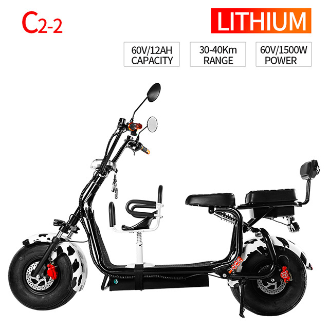 60v 20ah Lithium Battery Wide Wheel 1000W Fat Tyre Citycoco Electric Motorcycle