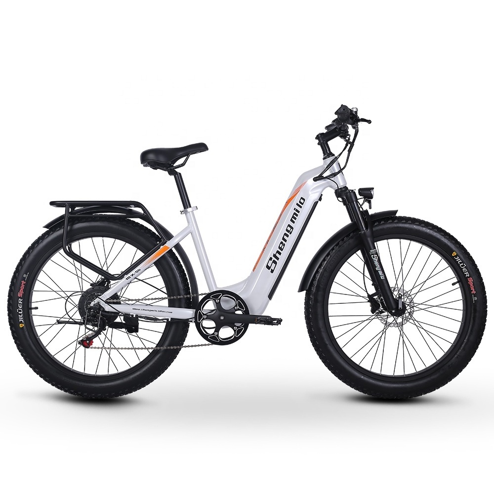 26*3.0 Fat Tire City Ebike 48V 500W Bafang Motor Peak 1000W Ebike 48V 17.5Ah Import Lithium Battery Step Through Electric Bike