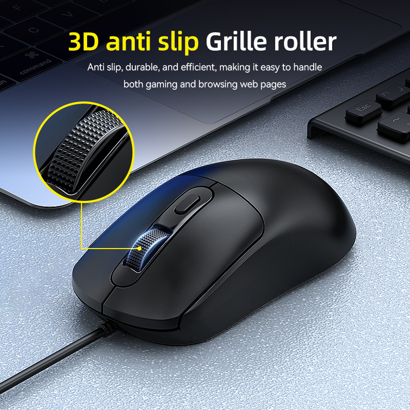 T-WOLF G580 Cheap Personalized Wired ergonomic mouse white black office mouse with non slip sticker for laptop desktop