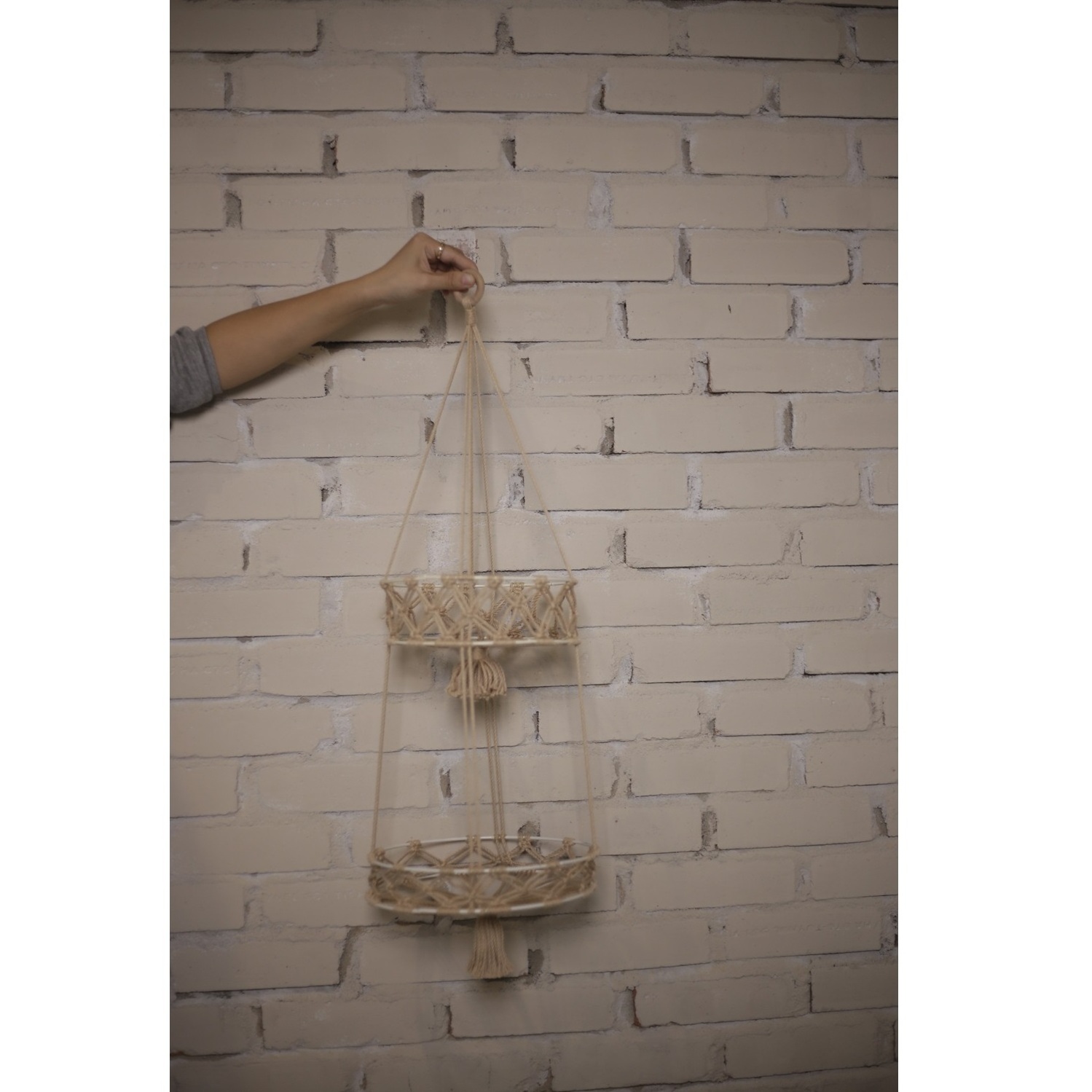 Handicraft Products Macrame Hanging Decor Art Art Yarn Cotton Fiber Hanging Retractable Wall Hangings