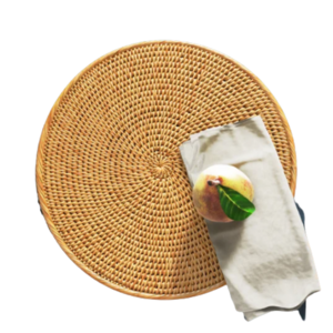 Cheap Price Eco-Friendly Woven Rattan Placemats Charger Round Braided Straw Placemats Customized Table Mat From Viet Nam