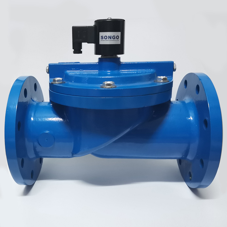 12v 24v 110v 220v 240v 4inch Dn100 Flange Normally Closed Open Diaphragm Magnetic Control Cast Iron Water Solenoid Valve