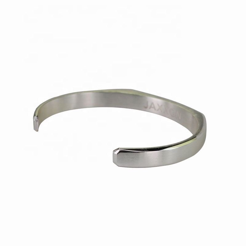 THX Jewelry Manufacture Direct Ready In Stock Wholesale One Fit All White stainless Steel Cuff Bracelet