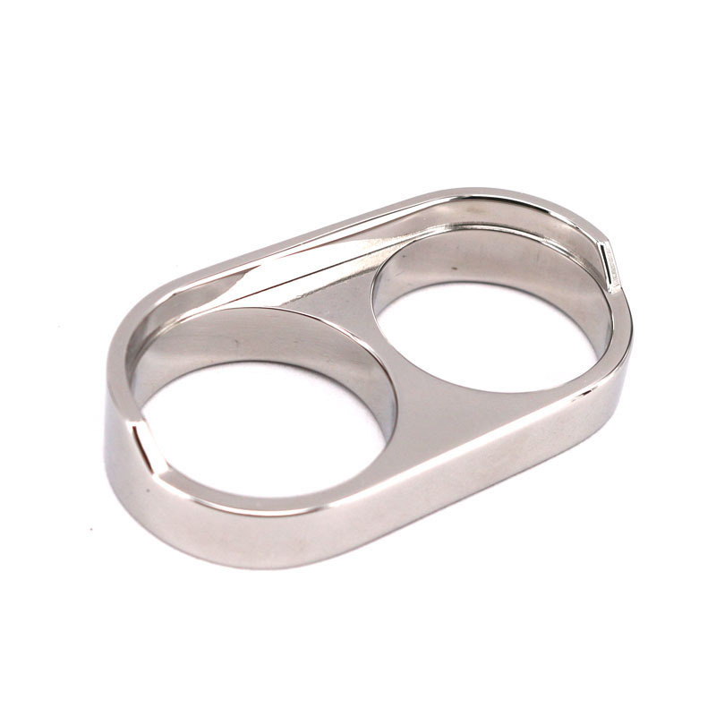 Engraved Steel Ring Trendy two finger ring design New Unique Design 2023 Trend Stainless Steel Double Finger Ring