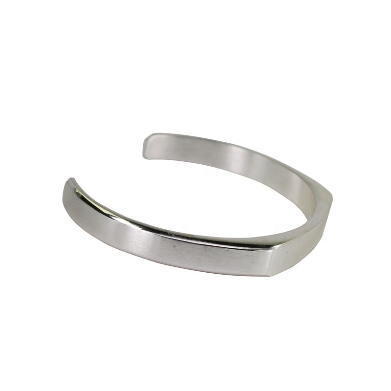 THX Jewelry Manufacture Direct Ready In Stock Wholesale One Fit All White stainless Steel Cuff Bracelet