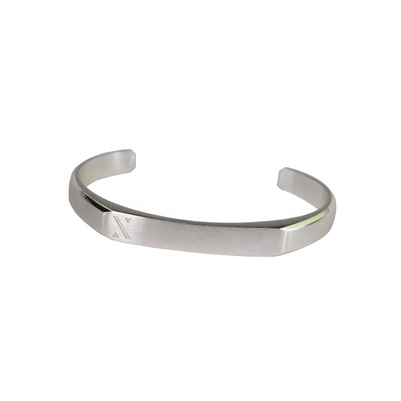 THX Jewelry Manufacture Direct Ready In Stock Wholesale One Fit All White stainless Steel Cuff Bracelet