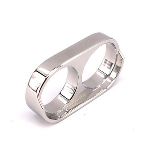 Engraved Steel Ring Trendy two finger ring design New Unique Design 2023 Trend Stainless Steel Double Finger Ring