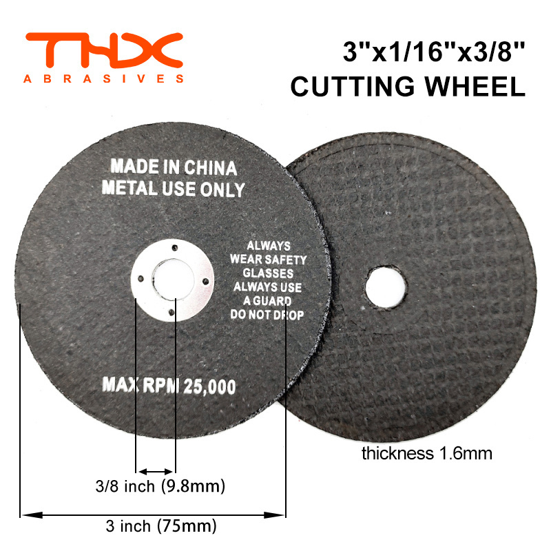 3inch fiberglass mesh cutting discs for carbon steel cutting disc 75x1.2x9.8mm