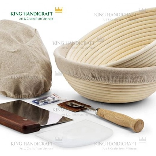 Customized Handmade Rattan Coiled Round Bread Proving Basket