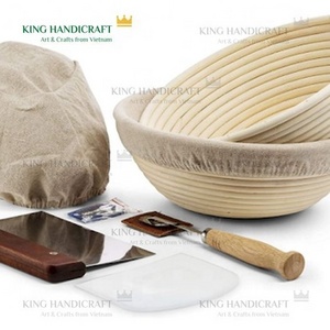 Customized Handmade Rattan Coiled Round Bread Proving Basket