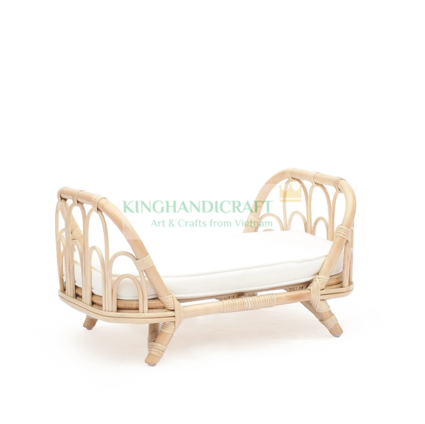 Captivating rattan bassinet for doll playing child friendly and skin safe natural wicker crib wholesale and OEM