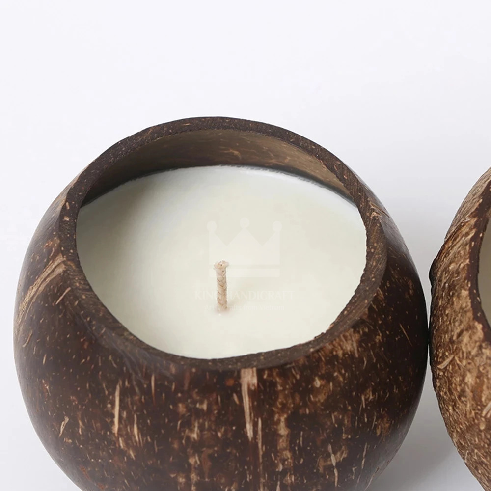 Coconut Shell Candle Holder Candlestick Natural Coconut Bowl Desk Organizer Candle Holder (No Candle) Home Decor