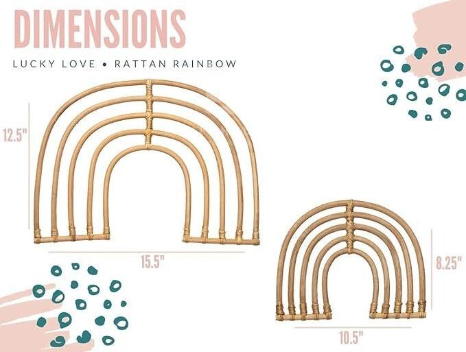 Rattan Rainbow Nursery Decor & Mountain Decor| Baby Room Wall Decor for Baby Girl or Baby Boy