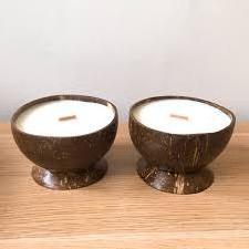 TRENDING COCONUT CANDLE SOYA WAX ECO FRIENDLY COCONUT SHELL BOWL HANDMADE VIETNAM COCO CANDLE SCENTED