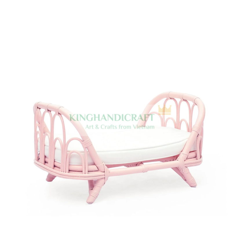 Captivating rattan bassinet for doll playing child friendly and skin safe natural wicker crib wholesale and OEM