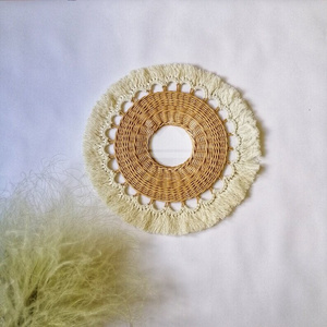 Wall decor boho, Wicker round decor for nursery or kids room hygge decor, Eco-friendly home decor