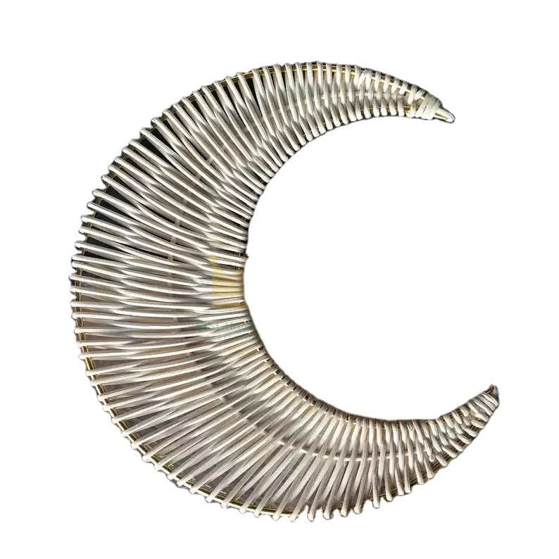 Eco friendly handmade natural rattan crescent lunar moon baby nursery room wall decoration