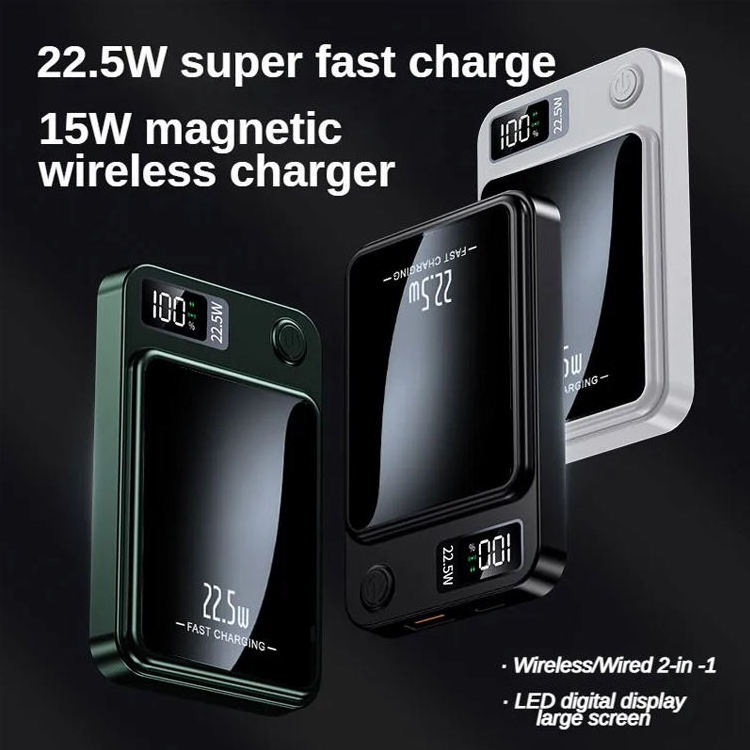 THZ Power Bank 10000mah Magnetic Wireless Charger PD 20W safes Battery Pack Fast Charger Metal Powerbank banco de poder