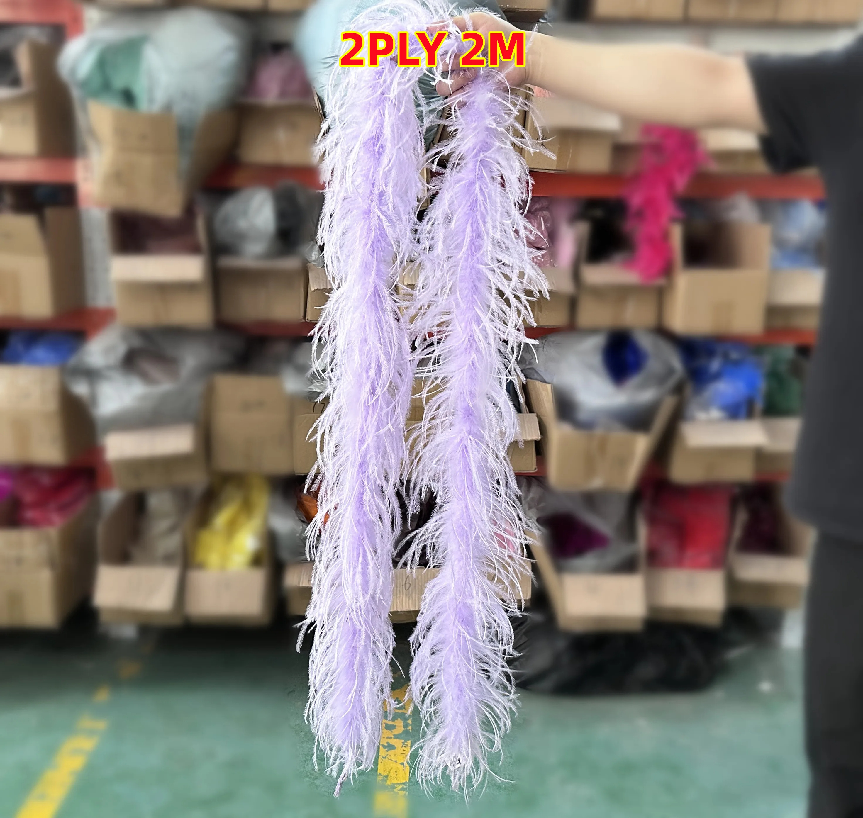 Factory High Quality Natural Ostrich Feather Boa 1-30ply Ribbon 2m Plumas Decoration For Costume Clothing Sewing Accessory