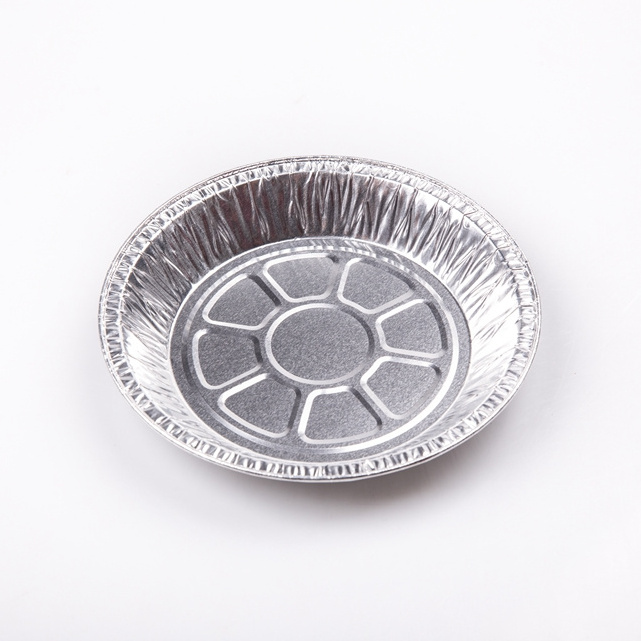 Eco-Friendly 400ml round Aluminum Foil Pizza Tray Disposable Tin Plates for Baking Pies Tarts Spaghetti Food Pan Foil Containers