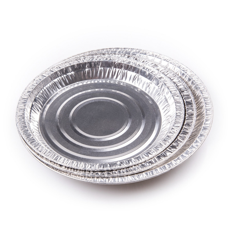 400ml Food Grade Aluminum Foil Disposable Microwave Pie Pan round Household Flan Container Disposable Food Plates