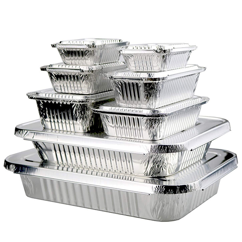 CB11 Hot Sale 300ml Tinfoil Box 160x110x27MM Aluminum Foil Container Thicken Food Foil Packaging Lid Airplane Airline Meal Tray