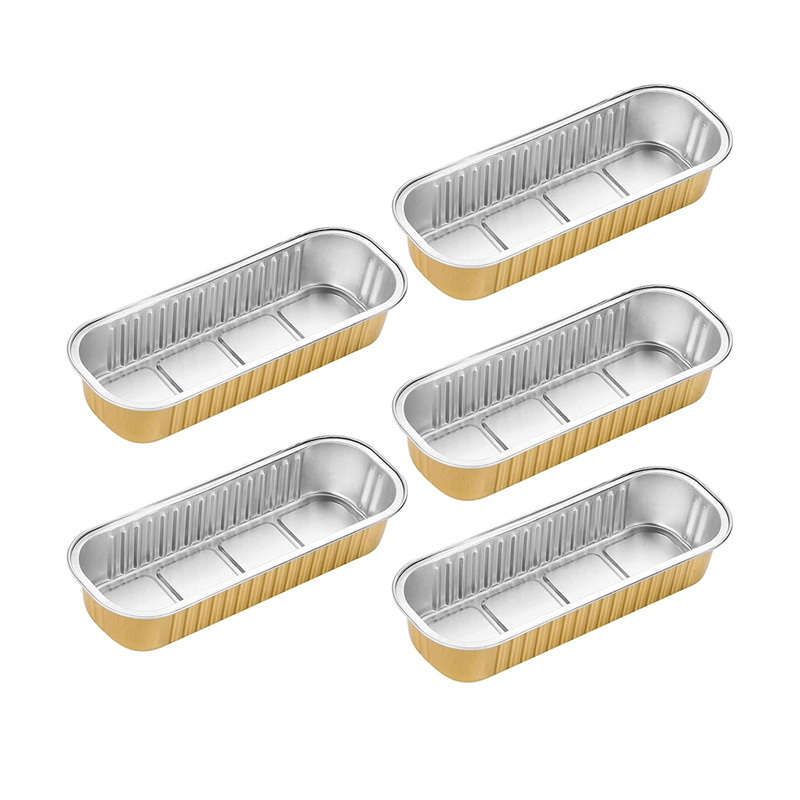 C200 Hot Sale Household Ovens Safe 200ml Mini Loaf Bakeware Containers Baking Cake Durian Box Rectangular Aluminum Foil Trays