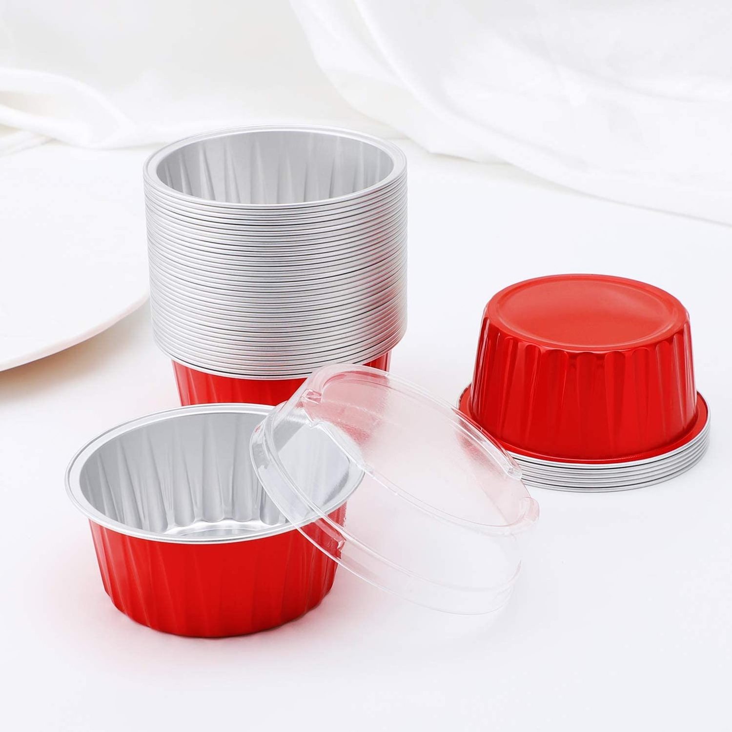 Y125 Food Grade 125ml Mini Custom Disposable Christmas Cupcake Cases Gold Colored Aluminum Foil Muffin Cup Baking Cups With Lid