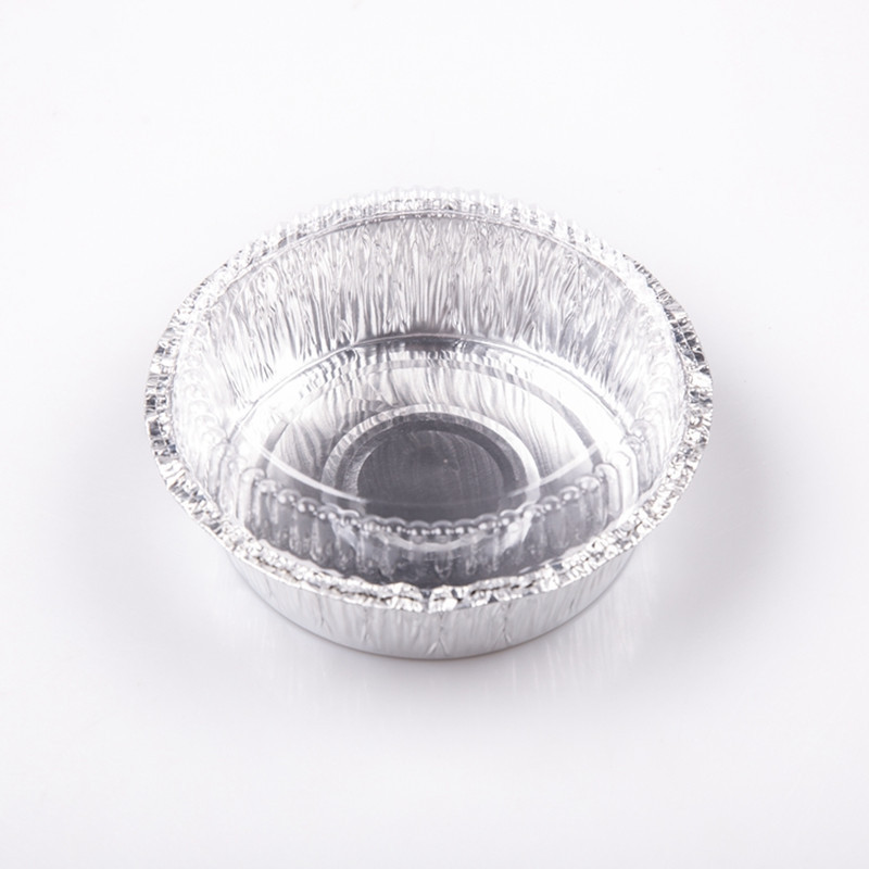 555ml Eco-Friendly round Baking Aluminum Foil Cake Pan with Lid Oven-Safe Tin Food Container Household Disposable Bakery Use