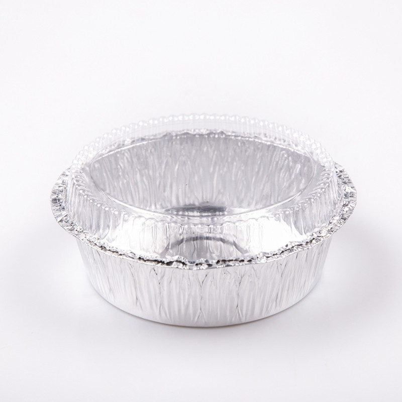 555ml Eco-Friendly round Baking Aluminum Foil Cake Pan with Lid Oven-Safe Tin Food Container Household Disposable Bakery Use