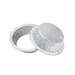 YB39 Round Mini Egg Tart Moulds Silver Aluminum Foil Tart Pans 127x35MM Disposable Container Baking Cake Mold Household