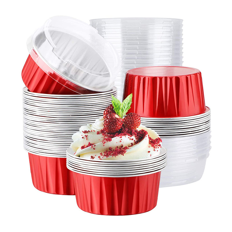 Y125 Food Grade 125ml Mini Custom Disposable Christmas Cupcake Cases Gold Colored Aluminum Foil Muffin Cup Baking Cups With Lid