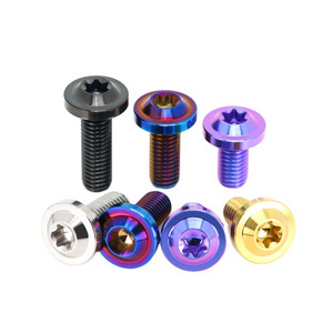 gr5 titanium bolts motorcycle alloy m6 m8 m10 brake disc bolt rainbow for bicycle Umbrella Head torx head titanium screws