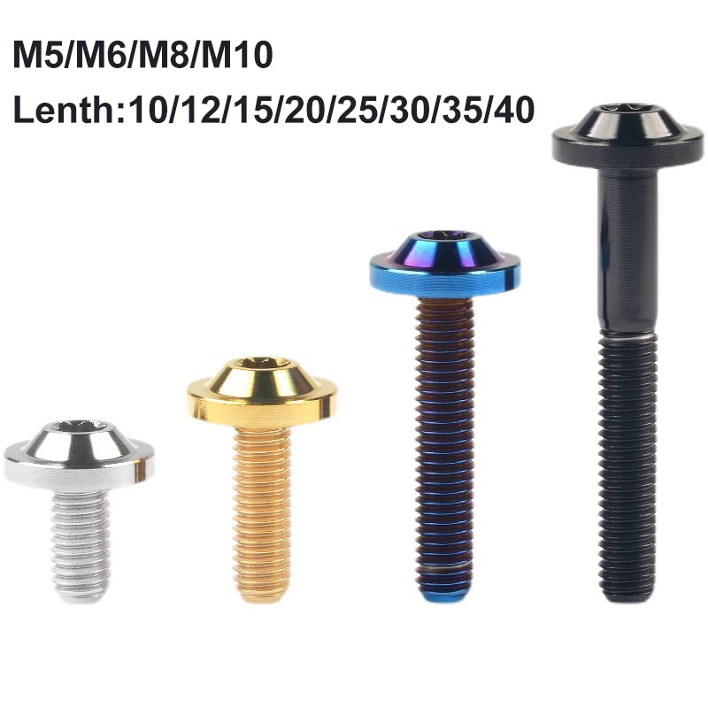 M6 M8 M10 Titanium bolts titanium screws Torx Head Disc Brake Screws Gr5 disc head Hex socket bolts titanium