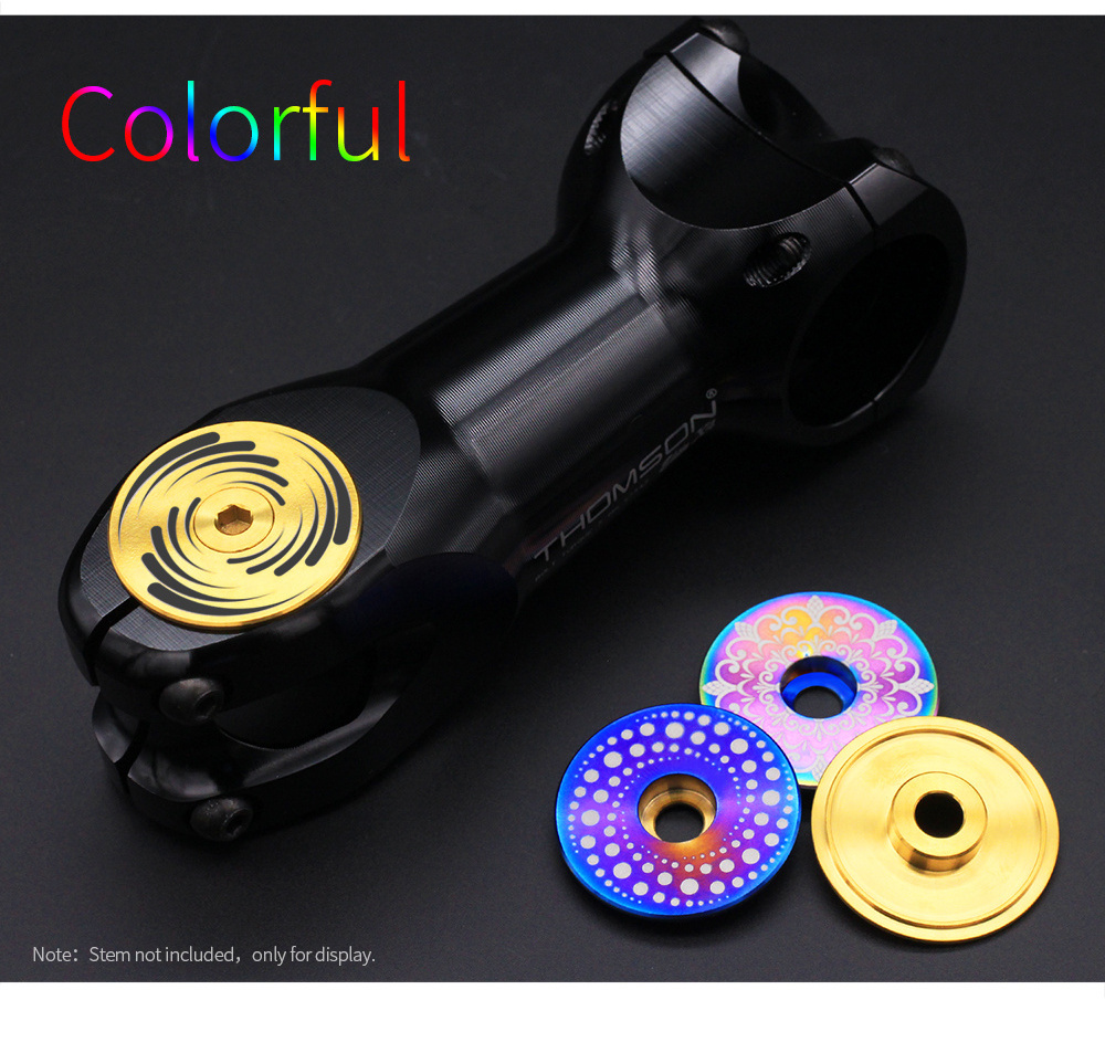 Titanium Alloy Bicycle Headset Cap + M6*30mm Bike Headset Stem Bolt 3 Colors Headset Screw Bicycle Parts