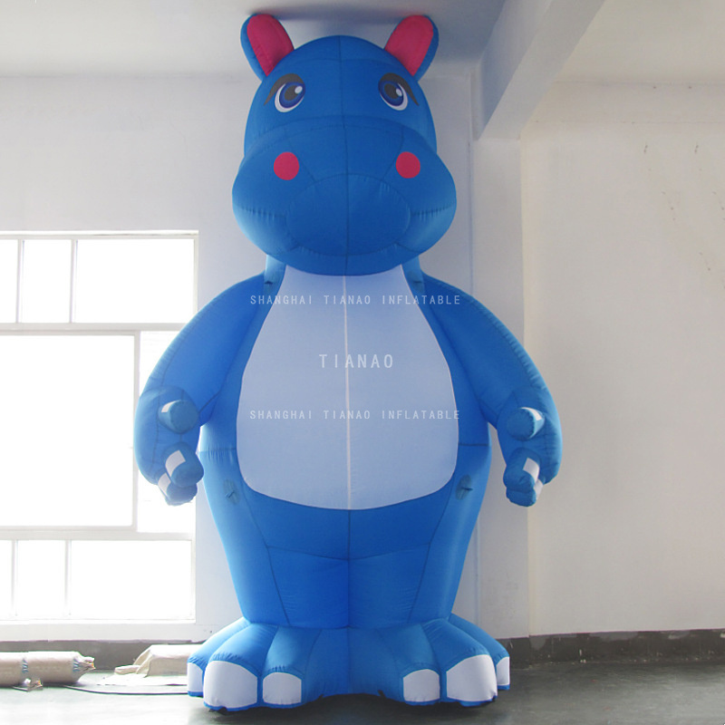 Inflatable Hippo Cartoon Inflatable Mascot Model Inflatable Animal Cartoon for Decoration or Advertising